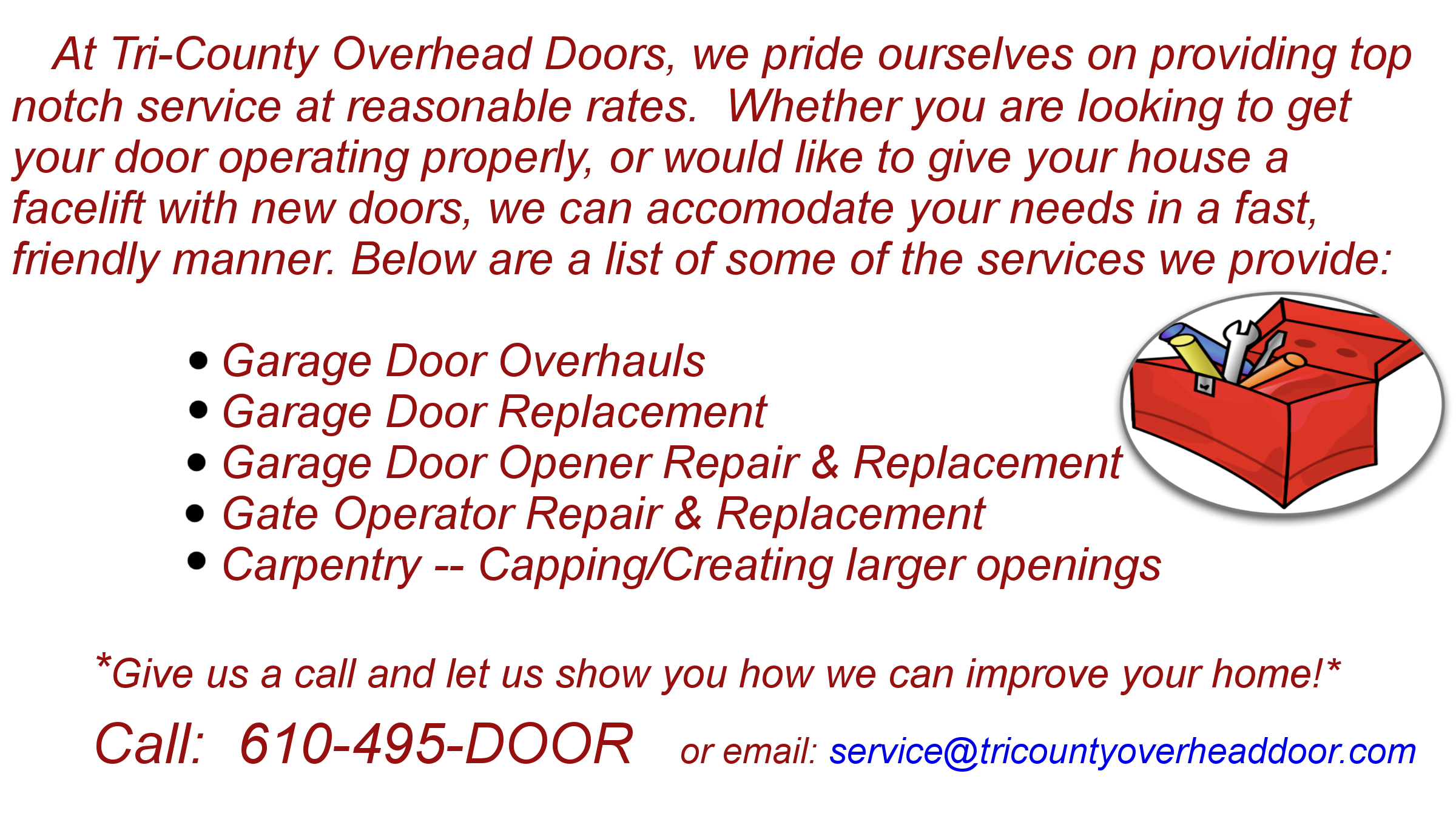 Contact Tri-County Overhead Doors